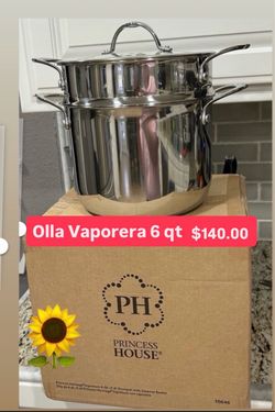 Ollita Vaporera 6qt Especial $140.00 Cosina frijoles Caldos Sopa de Pollo Tamales Verduras al Vapor Pastas Princess House Ventas Finales