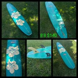 ⭐8'8 $140 Green Longboard Surfboard Fins Included