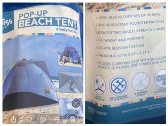 New Quick Set up beach tent, sun shade tent