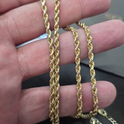 18K 3.2MM ROPE CHAIN 26"