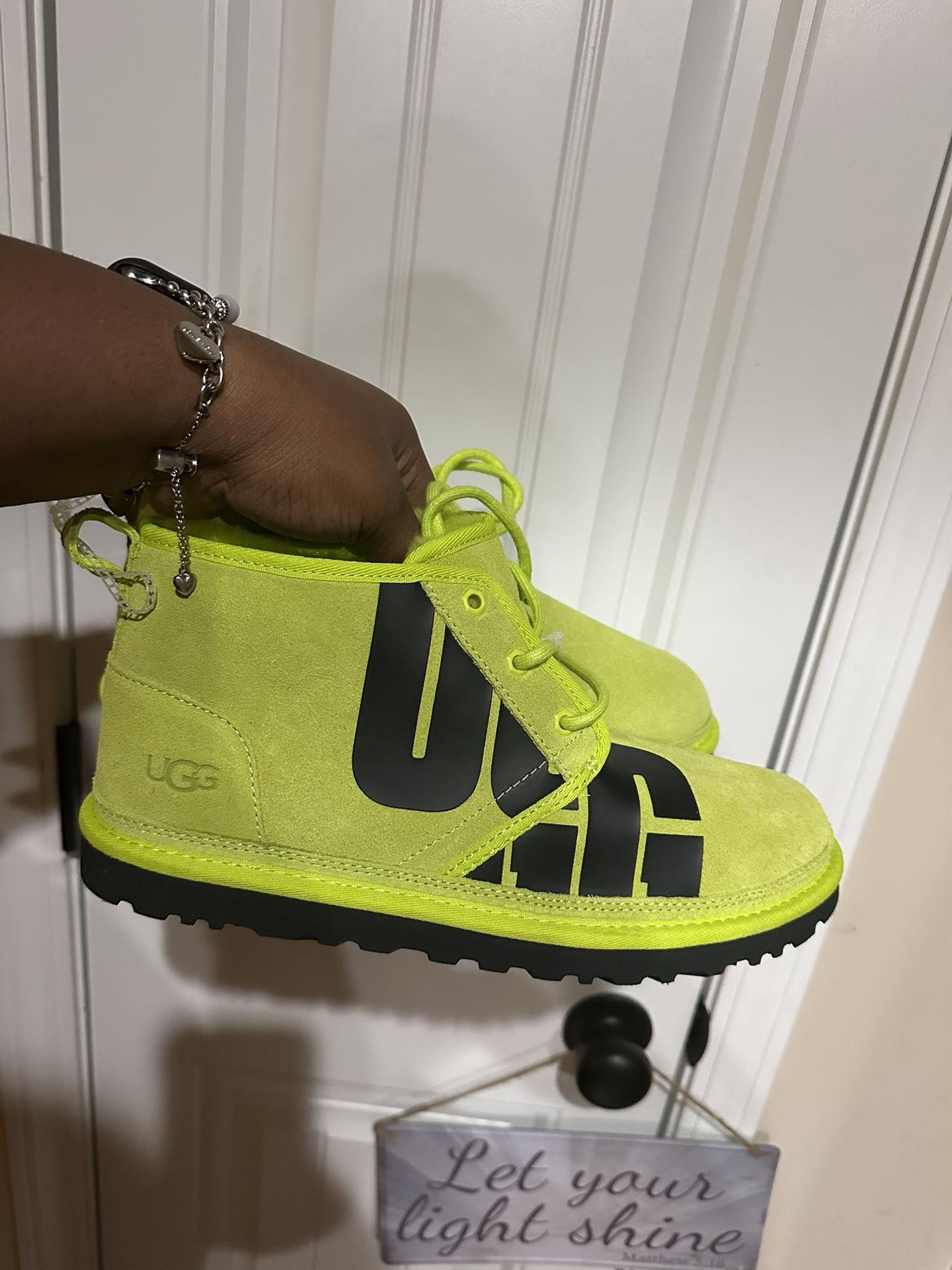 Lime green UGG boots