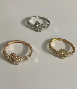 Brand new set of 3  CZ rhinestones heart bracelets rose gold , silver & gold tone details in the photos pickup Gaithersburg md20877