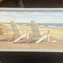 COURTSIDE MARKET Two Chairs Framed Canvas Wall Art