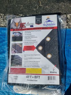 4ft × 8ft Black Heavy Duty Privacy Mesh Tarp