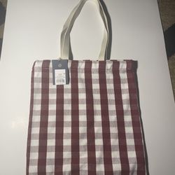 Universal Thread Checkered Magazine Tote Bag - Red and White NWT Fashion Carry