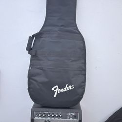 Squier Stratocaster Electric Guitar + Fender Frontman 15G Amp Bundle