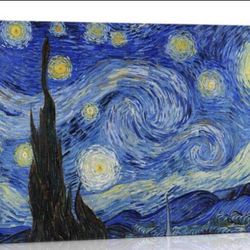 NEW. Canvas Wall Art Van Gogh The Starry Night Poster Giclee Wall Decorations for Living Room Bedroo