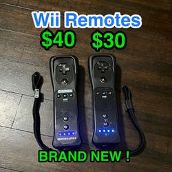 🎮 Nintendo Wii Remote Controllers (Black) + Motion Plus Options 🎮