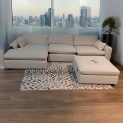 OM• $38 Initial • Brand New Elyza 3 Piece Sectional With Chaise 