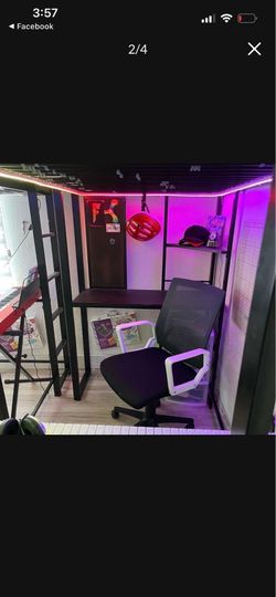 Loft bunk bed with desk