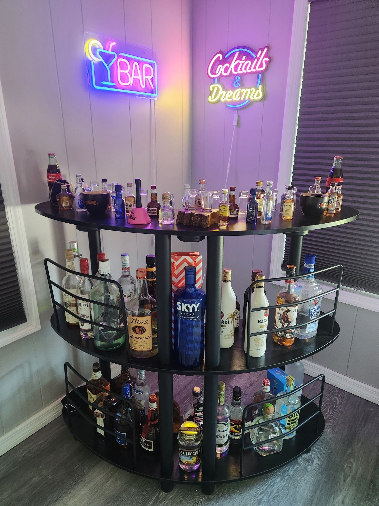 Bar & All Bottles Of Liquors