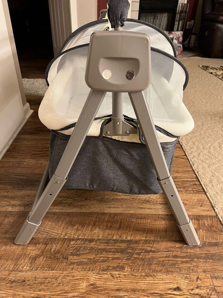 Denest Portable Electric Baby Swing Cradle Bassinet Rocking Crib Infant W/ Bluetooth