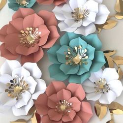 Set of paper flowers