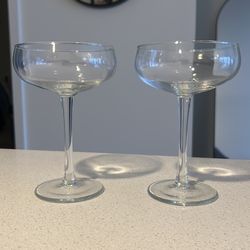 2 x martini margarita glasses