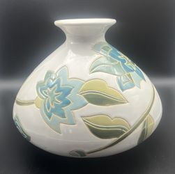 Pier 1 Ceramic Embossed Pottery Vase MCM