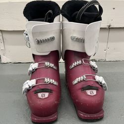 Pink Kids Salamon Ski Boots