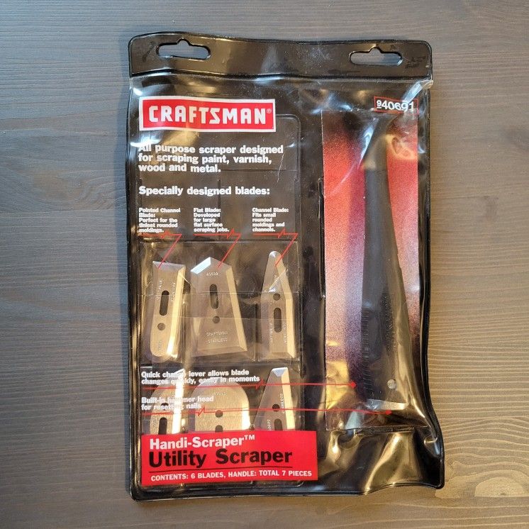 Vintage 90s Craftsman Handi-Scraper Utility Knife 40691 USA Complete All 6 Blades