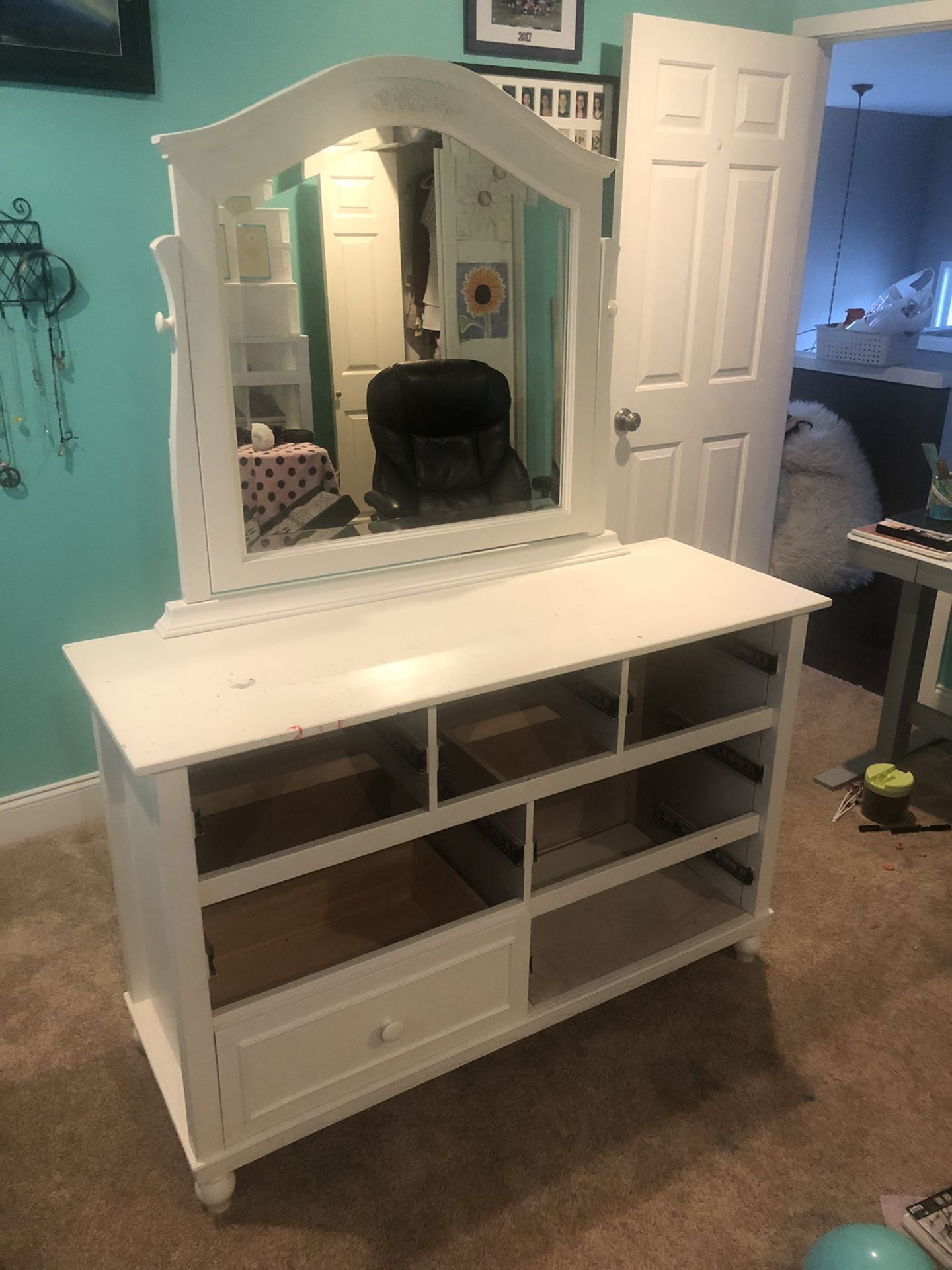 Cafe kids Kids Dresser White W Drawers and mirror