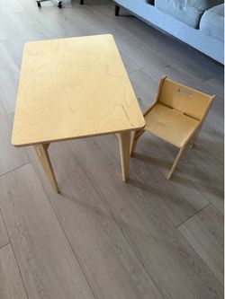 Kids Wooden Desk and Matching Chair for 2-5 year old