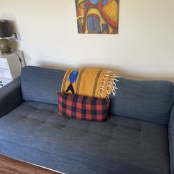 Pull-Out Blue Couch From Article 