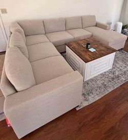 Beige sectional couch!