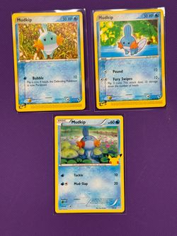 (Lof of 3) Mudkip Cards E-card 2003 Pokemon Anniversary Original Owner