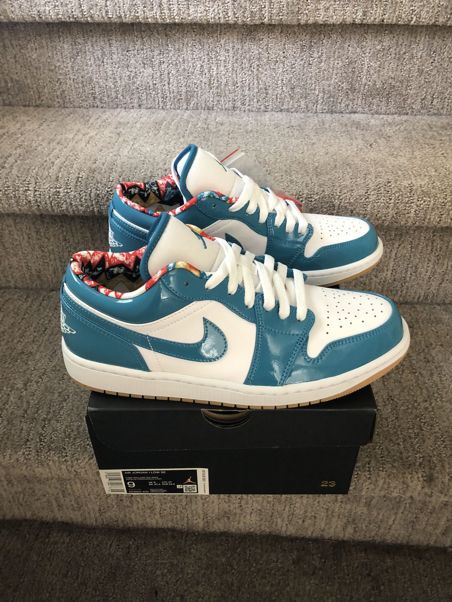 Jordan 1 Low Teal Size 9
