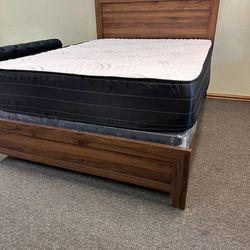 NEW QUEEN AND KING SIZE WOOD STYLE BED WITH PROMO MATTRESS AND BOXSPRING INCLUDING FREE DELIVERY
