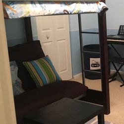 $199.99 Strong quality Full Metal and wood Bunk Bed and futon ,Contemporary first come first served
