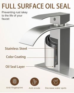 Modern Bathroom Sink Faucet for RV & Outdoor Basins,Pop-Up Drain,Supply Lines,6-in Deck Plate,1- or 3-Hole,NSF Certified