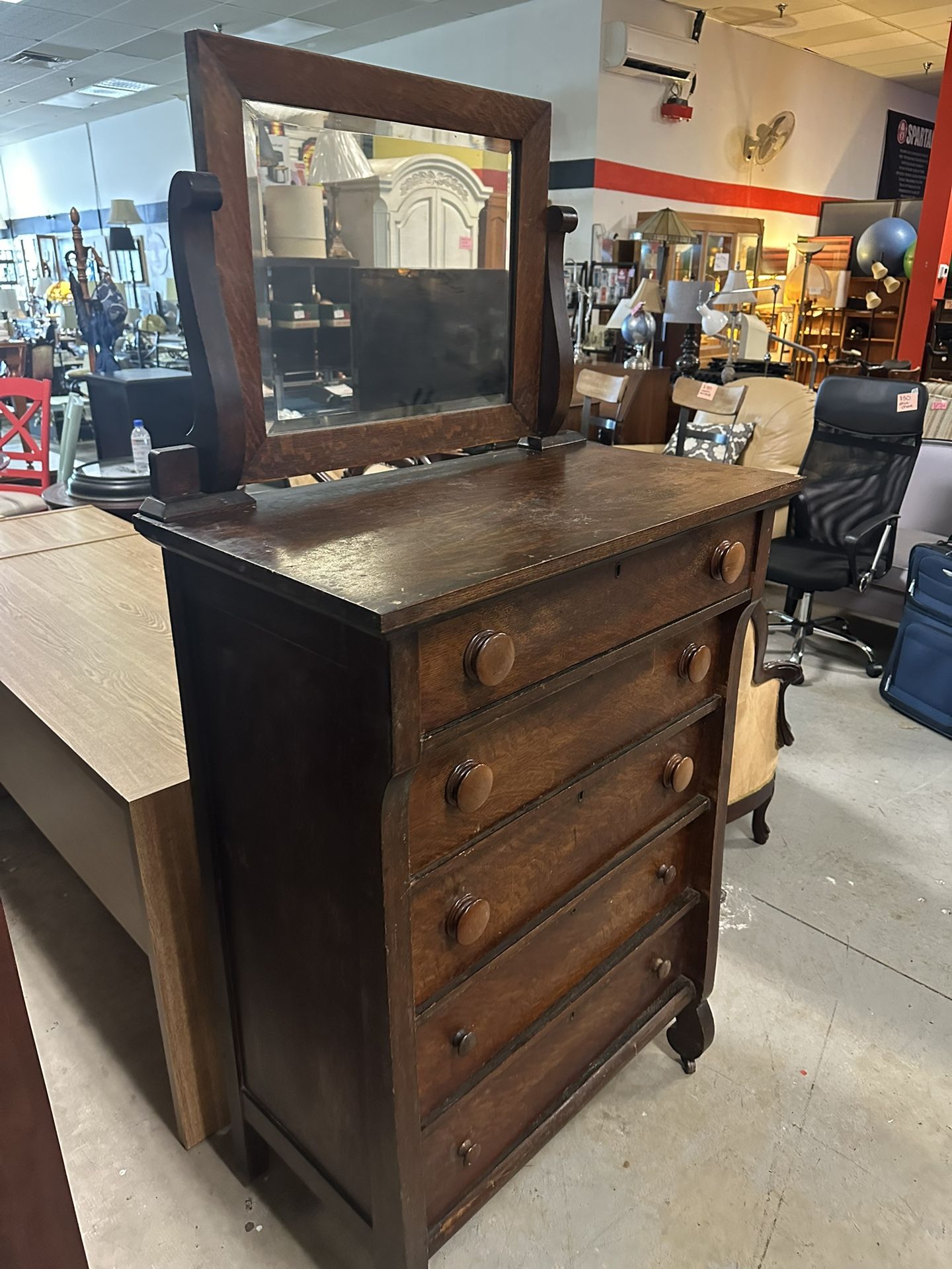 Antique Dresser With Mirror