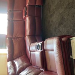 Red Leather Couch For Sell