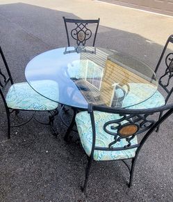 Outdoor Bistro Dining Set – Glass Table & Cushioned/Water  Chairs/Water Resistant