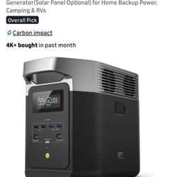 EF ECOFLOW Portable Power Station DELTA 2, 1024Wh LiFePO4 (LFP) Battery, 1800W AC/100W USB-C Output, Solar Generator(Solar Panel Optional) for Home Ba