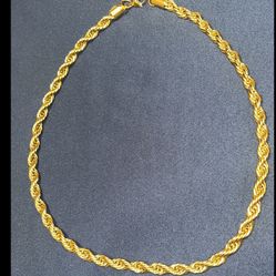 Xmas Sale! $70 Rope Chain 18k Gold Plated