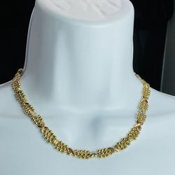 14k TRI GOLD XOXO HEART 17” CHAIN NECKLACE