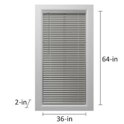 Project Source 2" Cordless Vinyl Room Darkening Horizontal Blinds, Gray, 36" x 64"