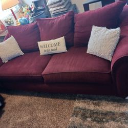 Beautiful Spotless Clean Large Red Couch NOT A Sleeper Couch 