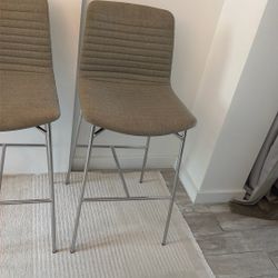 Elegant Room And Board Fabric Counter Stools (pair)