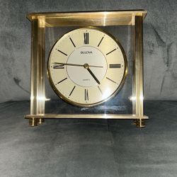 Golden Bulova Clock 