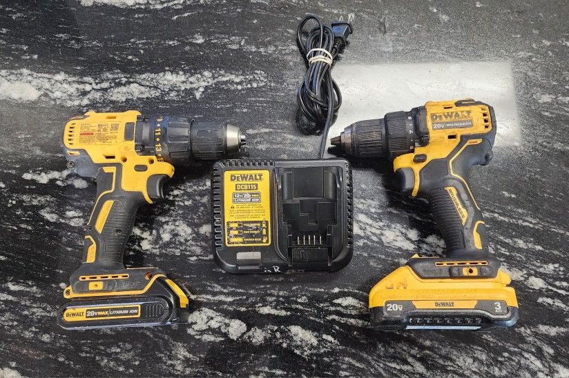 Dewalt Cordless Drills Batteries And Charger 