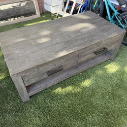 Coffee Table Solid Wood (rustic) W/ 4 Drawers 