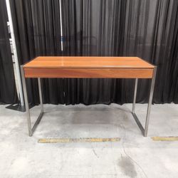 Wood Writing Desk with Metal Sled Base