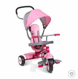 Radio Flyer 4-in-1 Stroll 'N Trike - Pink: Steel Frame, Adjustable Seat, EVA Tires