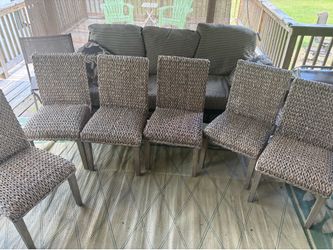 Indoor outdoor,sea grass color dining chairs