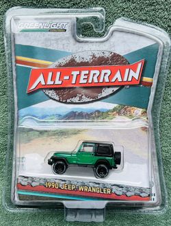 Greenlight All Terrain S6, 1990 Jeep Wrangler Green Machine, Johnny Lightning, M2, Hot Wheels, Jada 