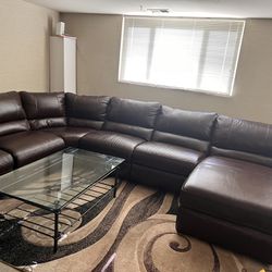 Leather Lazy boy Sectional