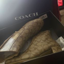 Coach Signature Coated Canvas Boots