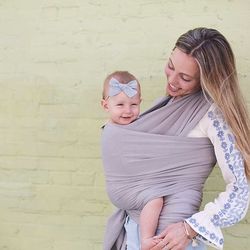 Boba Wrap Baby Carrier, Grey - Original Stretchy Infant Sling, Perfect for Newborn Babies and Children up to 35 lbs