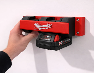 Milwaukee M18 Battery Wall Mount Holder – 3D Printed